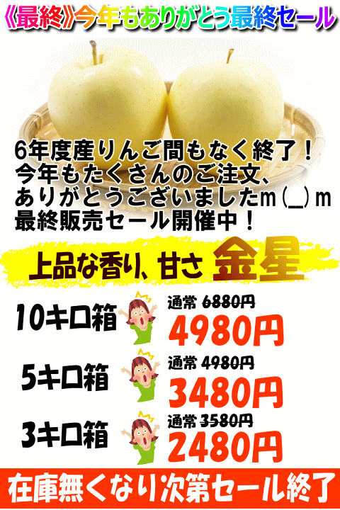 楽天市場】今年もありがとう最終セール【あす楽】青森 りんご 金星 有