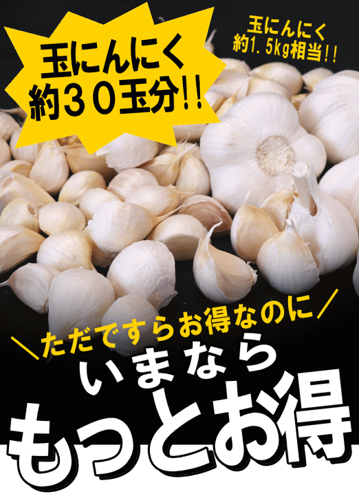 楽天市場】今だけ2880円！あす楽 青森 にんにく バラ 1kg+30g増量中
