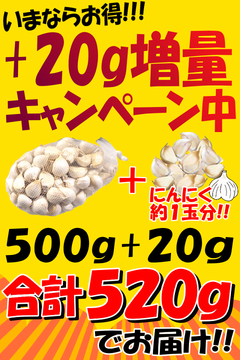 楽天市場】即発送 青森 にんにく バラ 500g+20g増量 計520g☆皮 楽天市場】即発送 青森 にんにく バラ 500g+20g増量 計520g☆皮