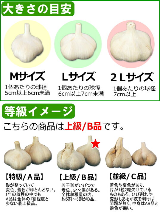 楽天市場】【あす楽】にんにく 青森 1kg 上級B品 Mサイズ厳選国産 にんにく B品【5キロ以上送料無料】Mサイズ 1kg B品国産トップブランド青森 『厳選』にんにく Mサイズ【にんにく 青森】福地ホワイト六片種 中国産と比べて2080円 : 青森期待の新人商店 楽天市場】【あす楽】にんにく 青森 1kg 上級B品 Mサイズ厳選国産 にんにく B品【5キロ以上送料無料】Mサイズ 1kg B品国産トップブランド青森 『厳選』にんにく Mサイズ【にんにく 青森】福地ホワイト六片種 中国産と比べて2080円 : 青森期待の新人商店