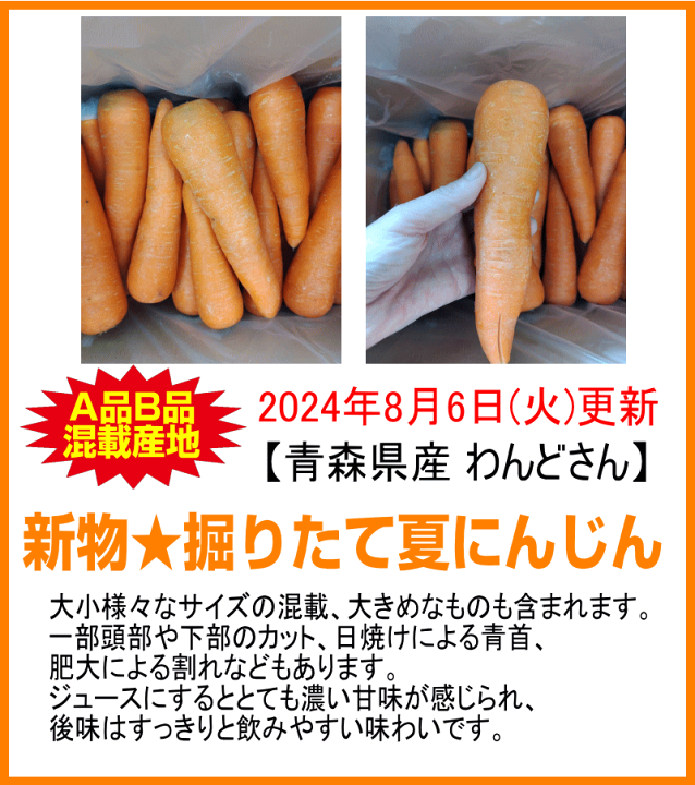 楽天市場】P5倍☆単品より安い【定期購入】にんじん 無農薬 B品10kg×3 