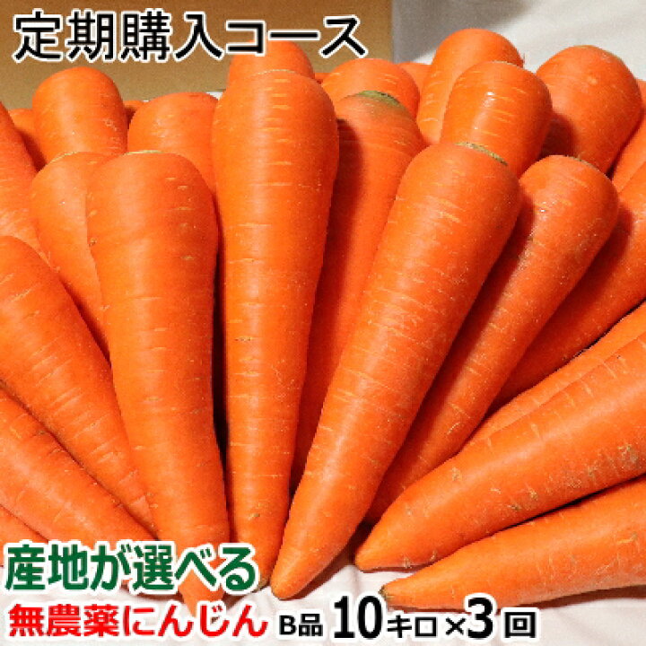 楽天市場】単品より安い【定期購入】にんじん 無農薬 B品10kg×3回 