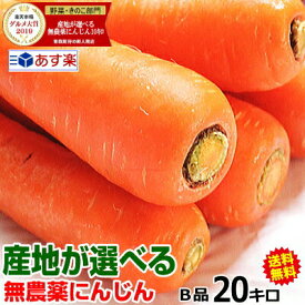 【あす楽】産地が選べる無農薬にんじん20キロ【クール便対応】無農薬 無化学肥料ジュース用 酵素 にんじん 20キロにんじん 無農薬 20kg 常温便送料無料【にんじんジュースに最適】青森/千葉/茨城/熊本★無農薬人参 20kg税込4980円