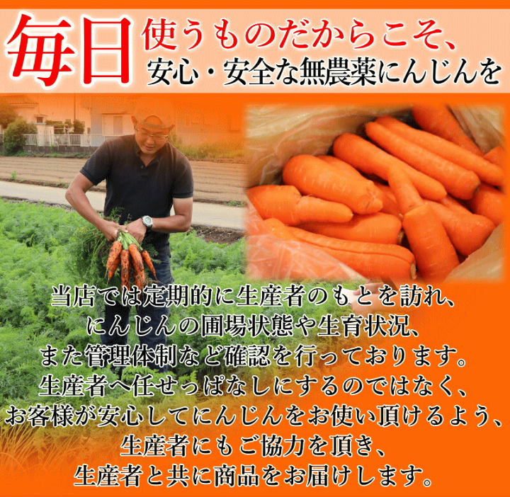 楽天市場】あす楽 産地が選べる 有機 にんじん 10kg【クール便