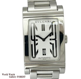 ブルガリ BVLGARI レッタンゴロ RT45S 中古 メンズ腕時計 自動巻き ホワイト文字盤 OH済み