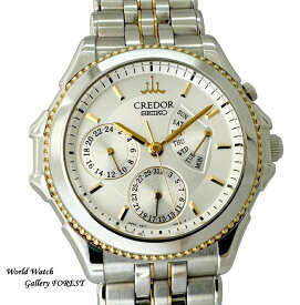 クレドール パシフィーク レトログラード GCBG996 セイコー SEIKO 自動巻き 中古 メンズ腕時計 4S77-0A30 シルバー文字盤 SS × YG