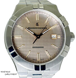 モーリスラクロア アイコン AI6008-SS002-730-1 メンズ腕時計 中古 自動巻き MAURICE LACROIX ピンク文字盤 Aランク