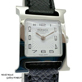 HERMES エルメス Hウォッチミニ 中古 レディース腕時計 HH1.110 クオーツ ホワイト文字盤 Aランク