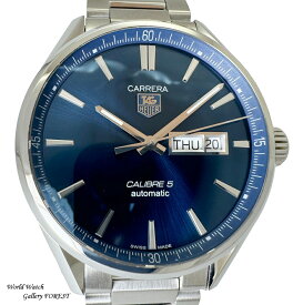 タグホイヤー TAG HEUER カレラ キャリバー5 WAR201E メンズ 腕時計 中古 自動巻き ブルー文字盤 外装仕上げ Aランク