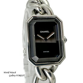 シャネル CHANEL プルミエール M H0452 中古 レディース腕時計 クオーツ 黒文字盤 ステンレス Aランク