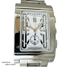 ブルガリ BVLGARI レッタンゴロ RTC49S クロノグラフ 中古 メンズ腕時計 クオーツ 白文字盤 外装仕上げ Aランク