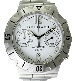 ブルガリ BVLGARI ディアゴノ スクーバ 中古 メンズ 腕時計 SCB38S クロノグラフ 自動巻き 白文字盤