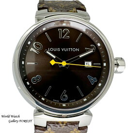 ルイ・ヴィトン LOUIS VUITTON タンブール Q1111 クオーツ 中古 メンズ腕時計 ブラウン文字盤 Aランク