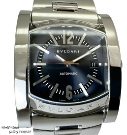 ブルガリ BVLGARI アショーマ AA48S 中古 メンズ腕時計 自動巻き ネイビー文字盤 外装仕上げ AAランク