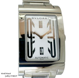 ブルガリ BVLGARI レッタンゴロ RT45S 中古 メンズ腕時計 自動巻き ホワイト文字盤 Aランク