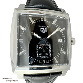 タグホイヤー TAG HEUER モナコ デイト WAW131A 中古 メンズ腕時計 クオーツ ブラック文字盤 スモールセコンド Aランク