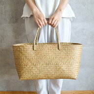 ショッピングバッグ かごバッグ M/L/XLサイズ カチュー 水草 大容量 マチ広め 手編み タイ製 お買い物/旅…