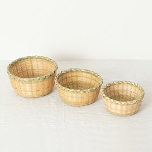 竹製 水切りざる 小/中/大 3サイズ 真竹 青竹 湯切り 麺類 野菜洗い 丈夫な作り 天然素材 手仕事 茨城県 日本製