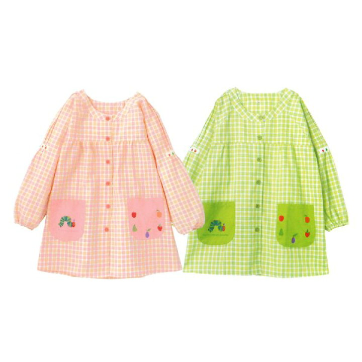 楽天市場】エプロン 保育士 はらぺこあおむしチェックスモック M−L  