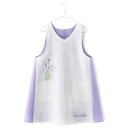 エプロン 保育士 ラベンダー刺しゅうエプロン M-L 2L-3L 4L-5L パープル×ナチュラル 保育士 エプロン エプロン 幼稚…