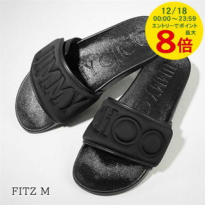 �y12/18����I�|�C���g�ł̂��x�������|�C���g�A�b�v�z �󂠂� �W�~�[�`���E JIMMY CHOO �����Y �T���_�� FITZ M PFP �u���b�N V BLACK BLACK �t�B�b�c M �p�t���S �p�t���H ���U�[ �X���C�h�T���_�� �V