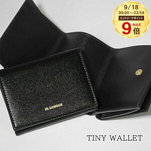 �y9/18����I�|�C���g9�{�z �W���T���_�[ JIL SANDER ���f�B�[�X �����Y 3�܂���z TINY WALLET J07UI0011 P4840 BLACK �u���b�N 001 �^�C�j�[ �E�H���b�g �܍��z �T�C�t ���Ԃ� ���S ���� �v���[���g �o��