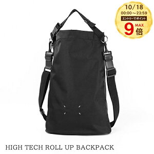 �y10/18����IMAX9�{�z ���]���}���W�F�� Maison Margiela �����Y ���f�B�[�X �V�����_�[�o�b�O HIGH TECH ROLL UP BACKPACK SB1WA0015 P6763 �u���b�N T8013 �n�C�e�b�N ���[���A�b�v �o�b�N�p�b�N �J�����_�[��