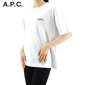 アーペーセー A.P.C. レディース Tシャツ KAROL COFDW F26186 BLANC ホワイト AAB APC 半袖 クルーネック プリント ロゴ フロッキープリント 【プレミアムSTOCK-23SS】