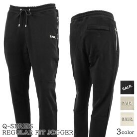 ボーラー BALR. メンズ スウェットパンツ Q SERIES REGULAR FIT JOGGER B1411 1106 ブラック JET BLACK グレージュ SILVER LINING アイボリー WHITE SWAN Q シリーズ レギュラー フィット ジョガー スウェット セットアップ可能 B1122 1033 B1112 B1224 【2024春夏新作】