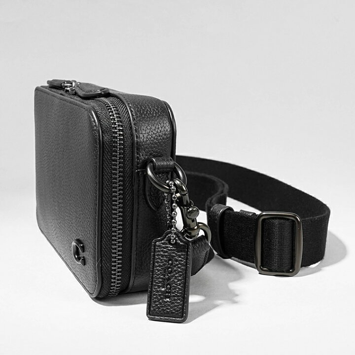 COACH黒ショルダーミニバッグ バックル付き
