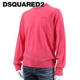 【4/20限定！2人に1人が当選★エントリーで最大100％ポイントバック】 ディースクエアード DSQUARED2 メンズ ニット NEON SWEATER S74HA1299 S18174 ピンク 256 クルーネック 長袖 ロゴ ワンポイント 【プレミアムSTOCK-23SS】