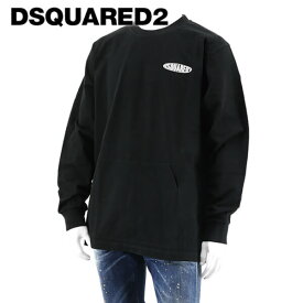 【4/20限定！2人に1人が当選★エントリーで最大100％ポイントバック】 ディースクエアード DSQUARED2 メンズTシャツ D2 SURF BOARD LS TEE S74GD1124 S23851 ブラック 900 ロンT カットソー オーバーサイズ ビッグシルエット 【プレミアムSTOCK-23SS】