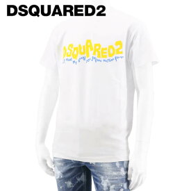 ディースクエアード DSQUARED2 メンズ Tシャツ COOL FIT S71GD1252 S23009 WHITE ホワイト 100 クール フィット 半袖 クルーネック プリント 【プレミアムSTOCK-23SS】