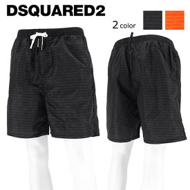 ディースクエアード DSQUARED2 メンズ スイムショートパンツ BOXER D7BM1463 ブラック 099 オレンジ 810 BEACHWEAR ビーチウェア ハーフパンツ スイムショートパンツ スイムウェア スイムパンツ 水着 総柄 ロゴ 【プレミアムSTOCK-23SS】