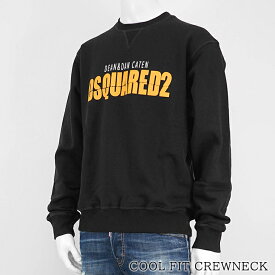 【12/10限定！ポイント5倍】 ディースクエアード DSQUARED2 メンズ スウェットシャツ COOL FIT CREWNECK S74GU0831 S25516 ブラック 900 クール フィット トレーナー クルーネック スウェット 長袖 ロゴ プリント 裏起毛 【プレミアムSTOCK-24AW】