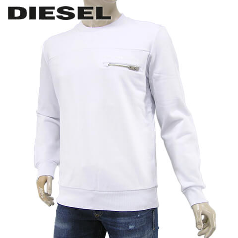 ディーゼル DIESEL メンズ スウェットシャツ イタリア直輸入価格 送料無料 S CORINNE A01078 クルーネック 0AAZG ホワイト トレーナー プレミアムSTOCK-AW 長袖 SL 100 大きいサイズ-t 新発売 新着