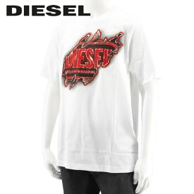 ディーゼル DIESEL メンズ Tシャツ T JUST E43 A09754 0AAXJ ホワイト 100 半袖 カットソー クルーネック ロゴ プリント 【プレミアムSTOCK-23SS】