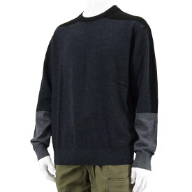 エンポリオアルマーニ EMPORIO ARMANI メンズ ニット 6R1MXL 1MNLZ BLACK ブラック 0999 ロゴ ワンポイント 刺繍 刺しゅう 【プレミアムSTOCK-23AW】