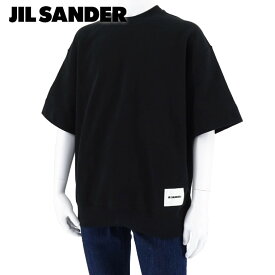 ジルサンダー JIL SANDER メンズ スウェットシャツ J47GC0110 J20039 BLACK ブラック 001 半袖 トレーナー クルーネック スウェット ロゴ オーバーサイズ ビッグシルエット 【2024春夏新作】