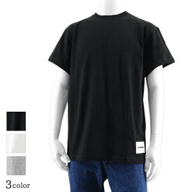 ジルサンダー JIL SANDER メンズ Tシャツ J47GC0001 J45048 ブラック 001 ホワイト 100 ペールグレー 058 単品販売 JIL SANDER＋ ジルサンダー プラス ライン 半袖 クルーネック ロゴ ワンポイント 【2026春夏新作】