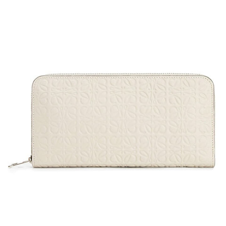 即完品】 LOEWE ロエベ 長財布 アナグラム ホワイト ラウンド 
