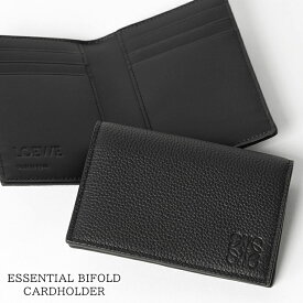 ロエベ LOEWE メンズ レディース カードケース ESSENTIAL BIFOLD CARDHOLDER C660144X03 BLACK ブラック 1100 エッセンシャル バイフォールド カードホルダー カード入れ 2つ折り 小物 プレゼント 誕生日 クリスマス 父の日 母の日 【2025秋冬新作】