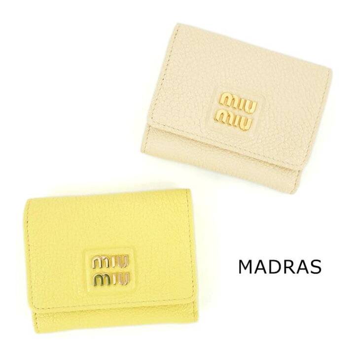 楽天市場】ミュウミュウ MIU MIU レディース 3つ折り財布 MADRAS 