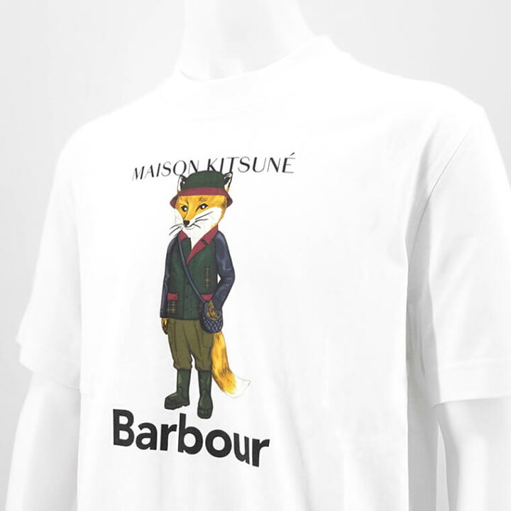 楽天市場】メゾンキツネ MAISON KITSUNE メンズ Tシャツ BARBOUR×MK 