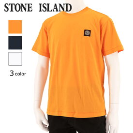 ストーンアイランド STONE ISLAND メンズ Tシャツ 801524113 オレンジ V0032 ネイビー A0020 ホワイト A0001 クルーネック 半袖 ワンポイント ウォッシュ 761524113 V0001 741524113 101524113 【2024春夏新作】