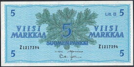 【紙幣】フィンランド 5 markkaa 1963年