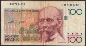 【紙幣】【レア!!】ベルギー 100 francs 建築家ヘンドリック・ベイヤール 1978-1981年 美