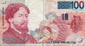 【紙幣】ベルギー 100 francs 20世紀美術の先駆者 画家ジェームズ・アンソール 1995年 美
