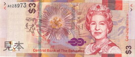 【紙幣】バハマ 3 dollars エリザベス女王 2019年