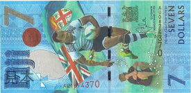 【紙幣】【記念紙幣】フィジー 7 dollars リオデジャネイロ五輪7人制ラグビー初代王者記念 2017年